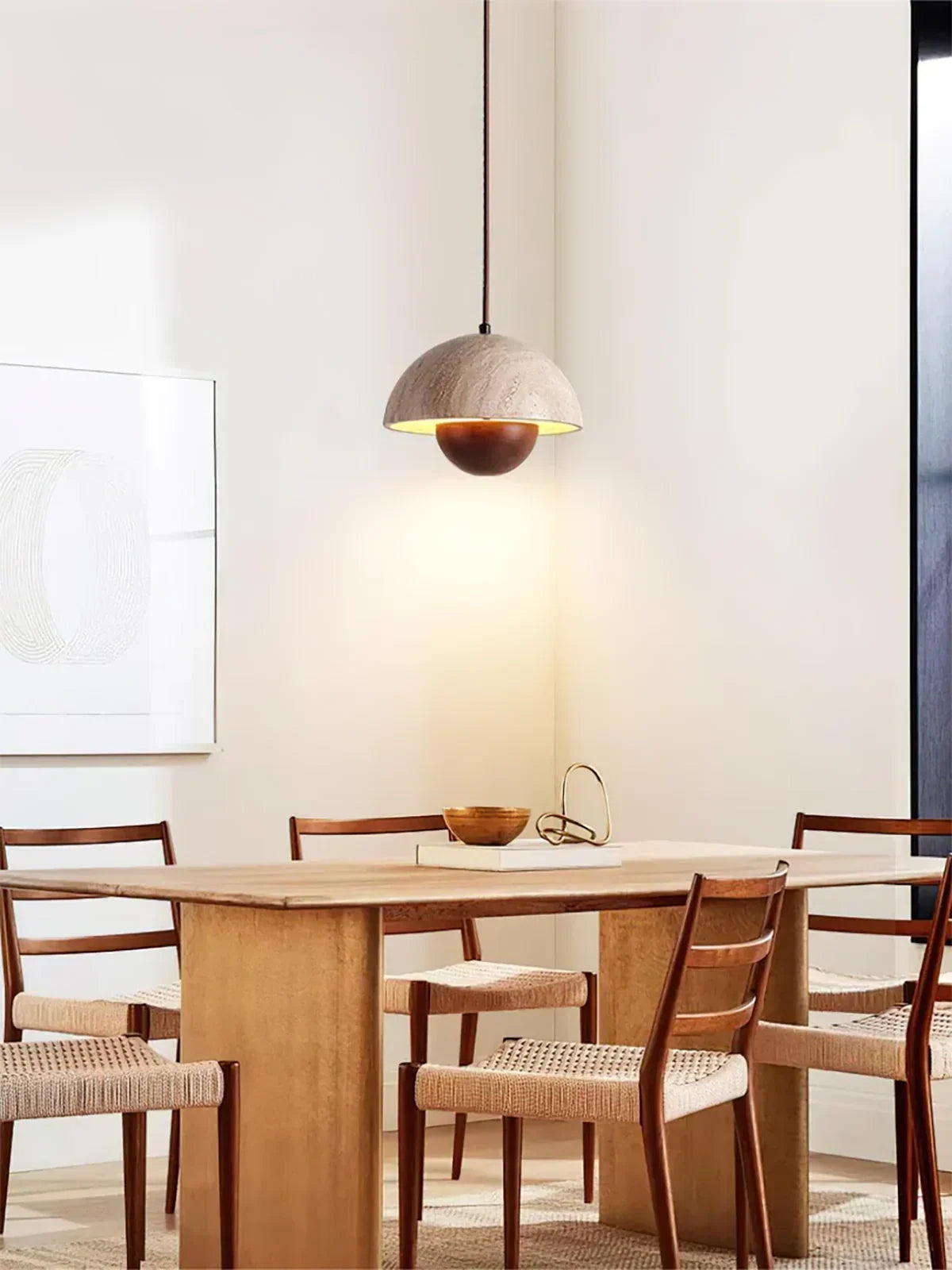 Semicircular Bud Travertine Pendant Lamp – Travertine detail 8