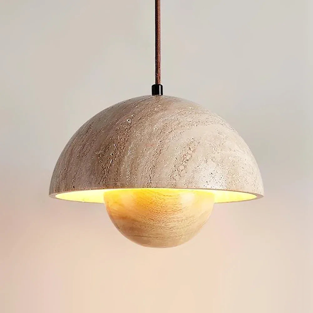 Semicircular Bud Travertine Pendant Lamp – Travertine detail 14