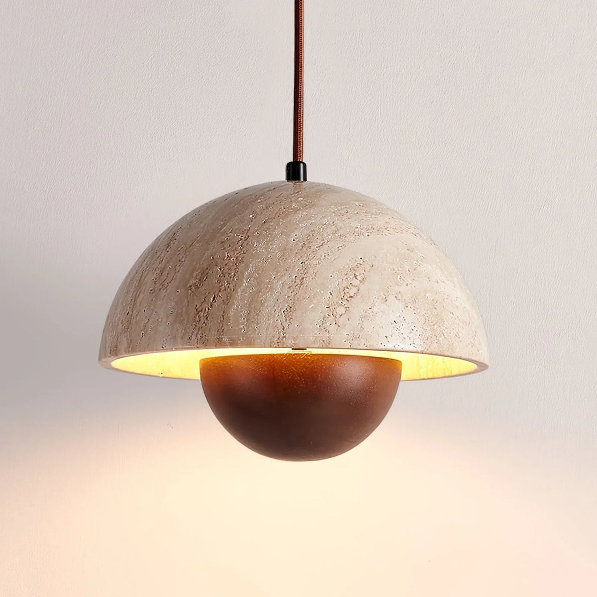 Semicircular Bud Travertine Pendant Lamp – Travertine detail 13