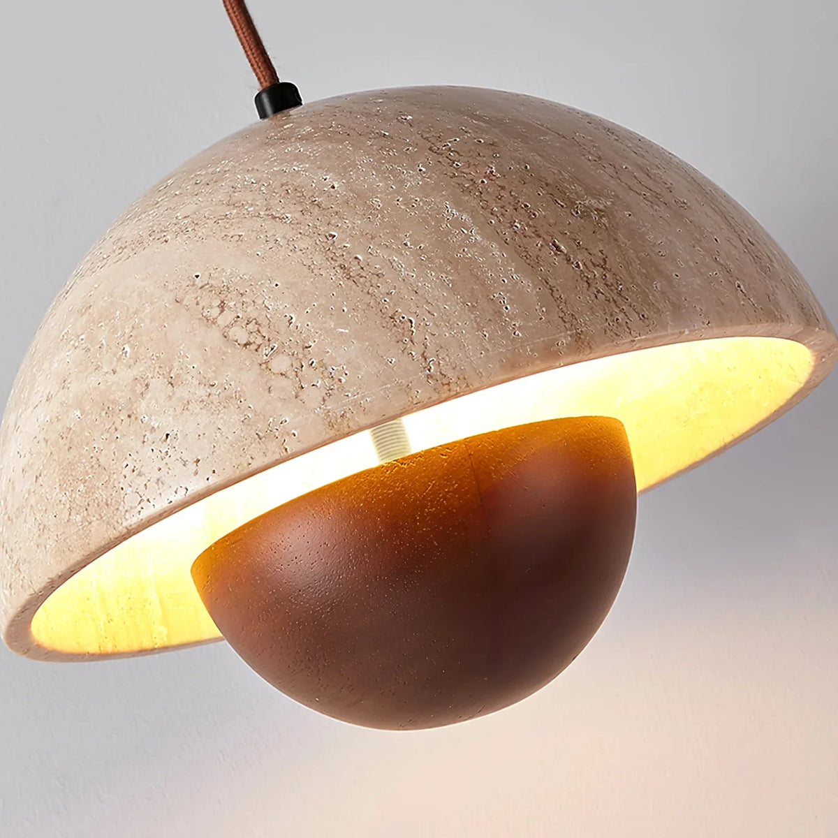 Semicircular Bud Travertine Pendant Lamp – Travertine detail 12