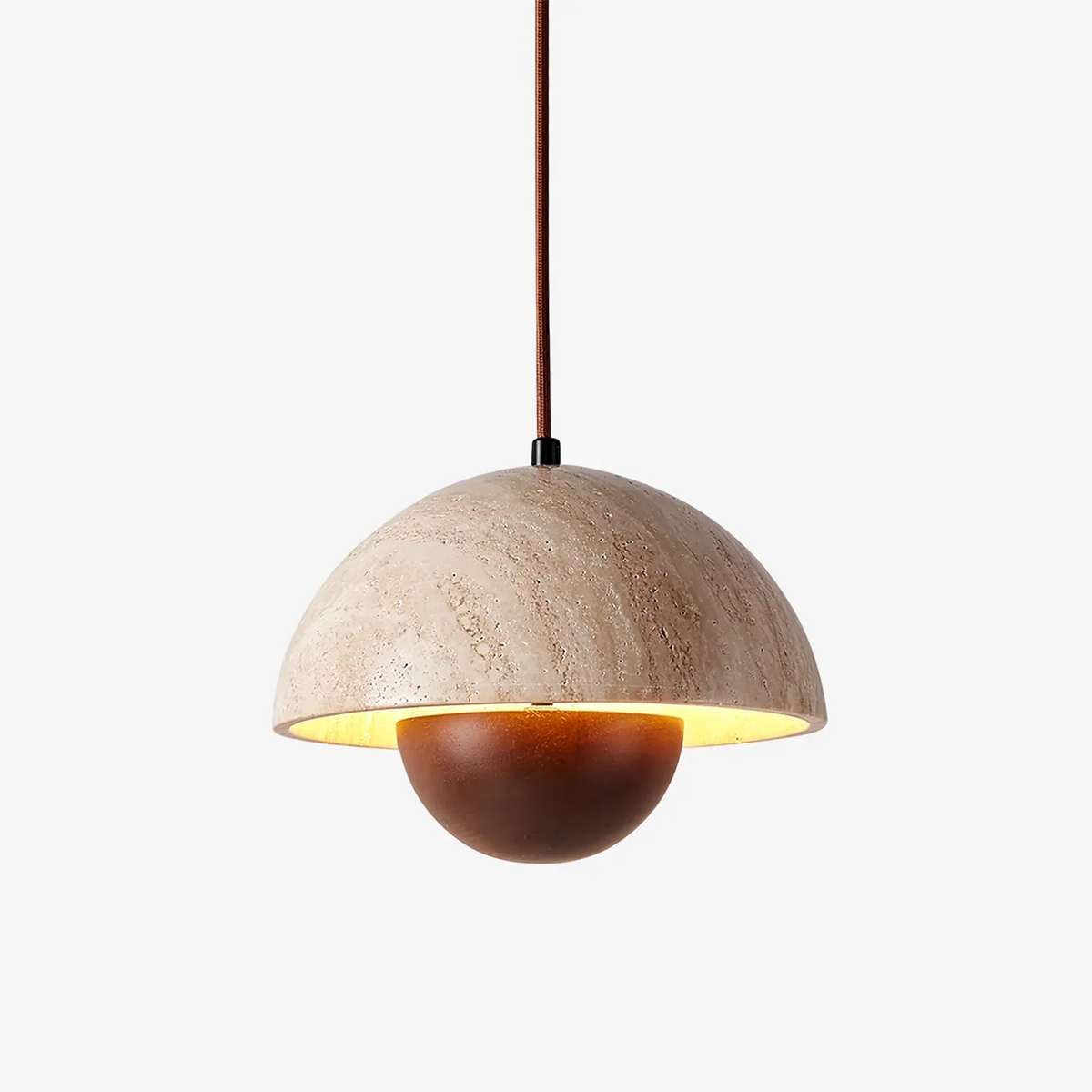 Semicircular Bud Travertine Pendant Lamp – Travertine detail 16