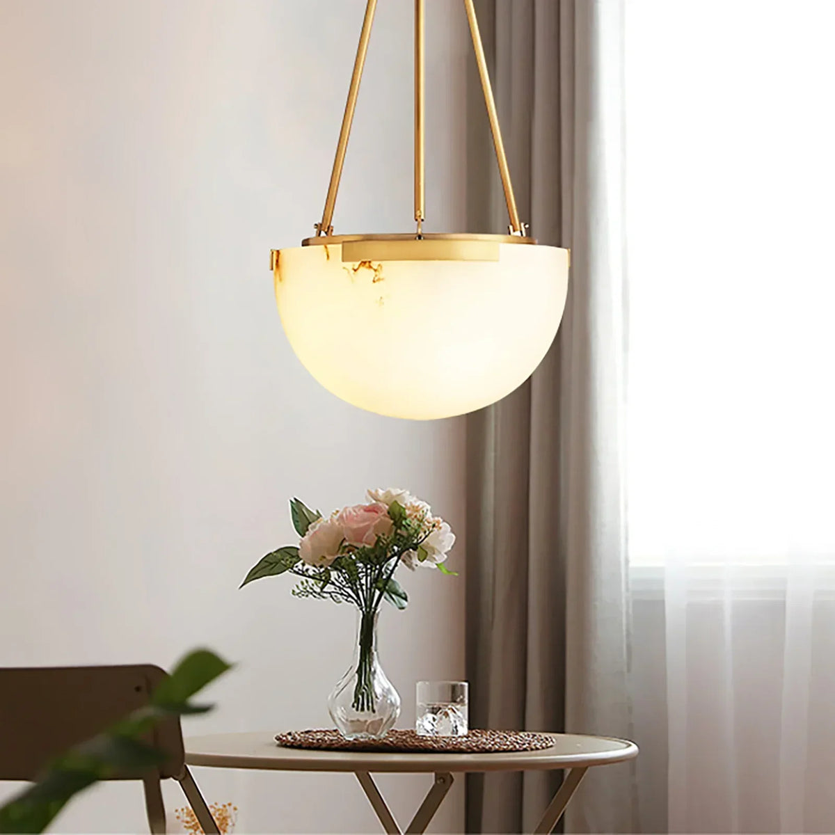 Semicircular Istar Alabaster Chandelier – Alabaster detail 3