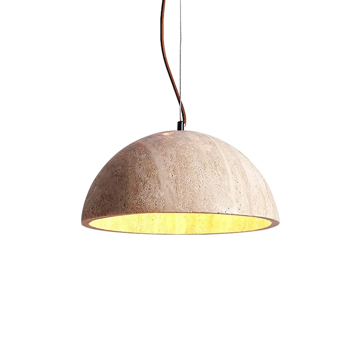 Semicircular Travertine Crescent Glow Pendant Lamp – Travertine detail 13