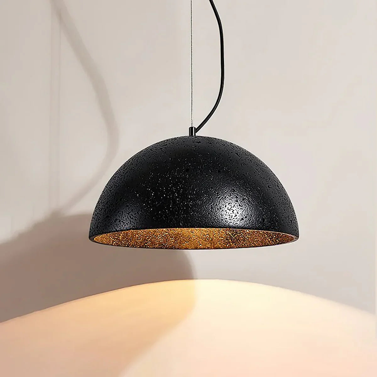 Semicircular Travertine Crescent Glow Pendant Lamp – Travertine detail 10
