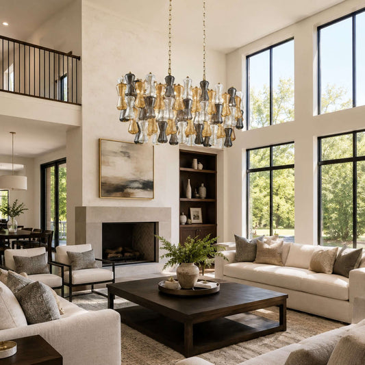 Murano Mixed Glass Linear Chandelier