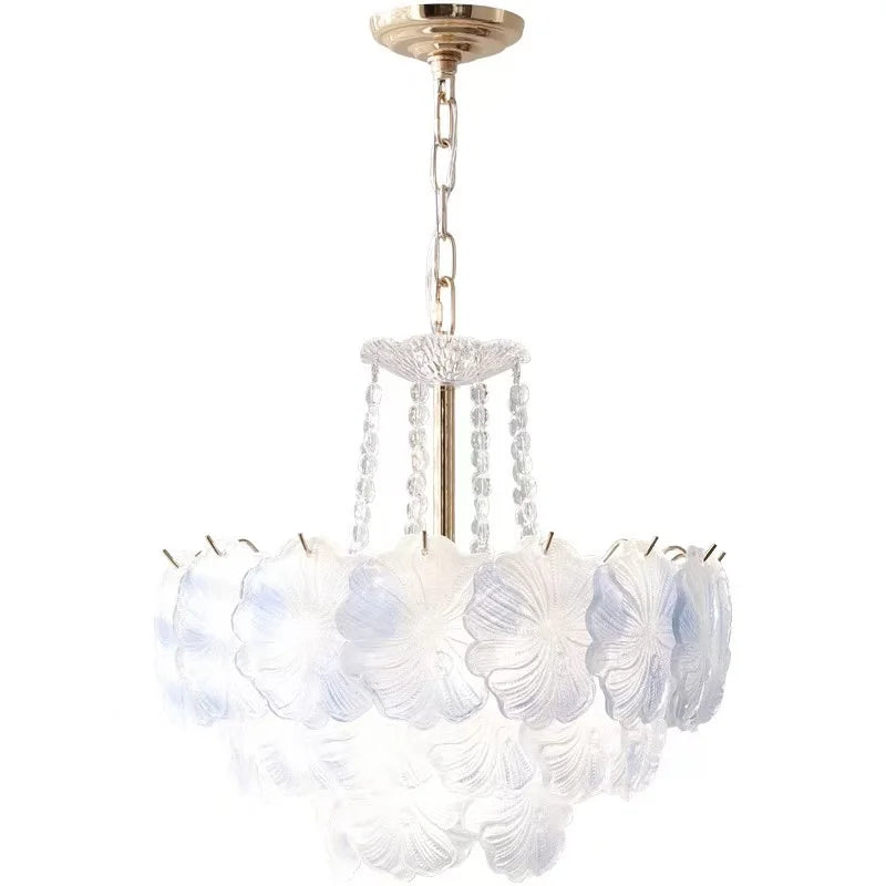 Romantic Gradient Blue Glass E14 Pendant Lights Bedroom K9