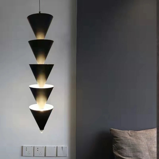 Gold Black Cone LED Pendant
