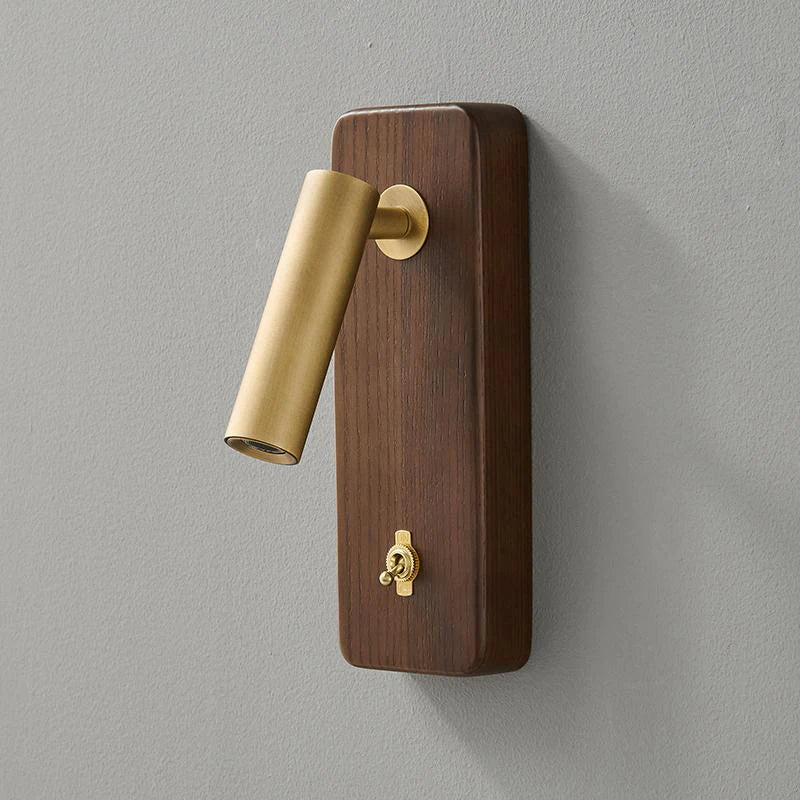 With Switch Wall Lamp Gold Silver Brass Wooden