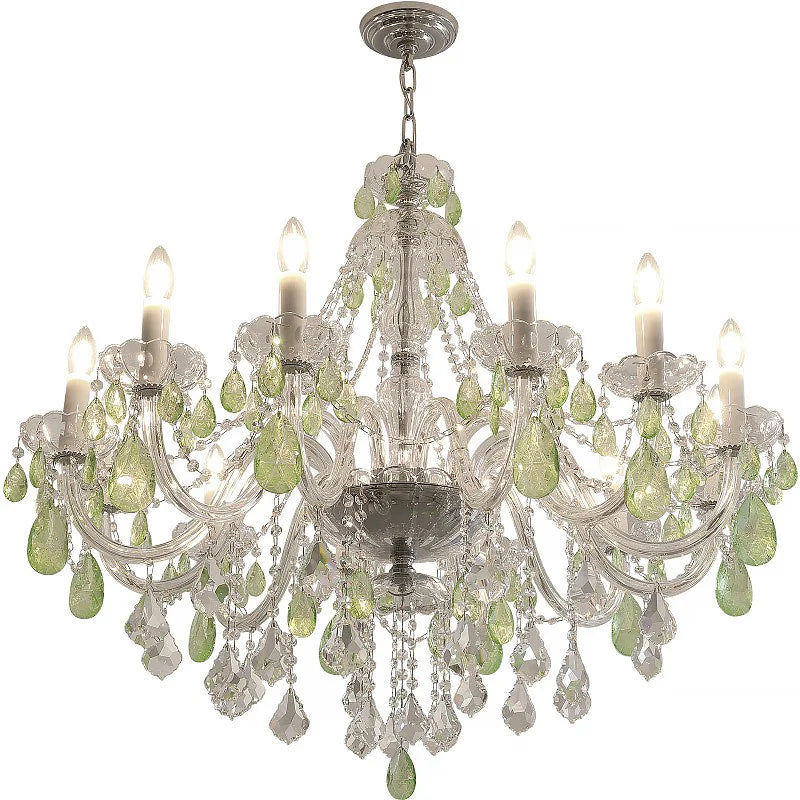 European Green Crystal LED Chandelier Indoor