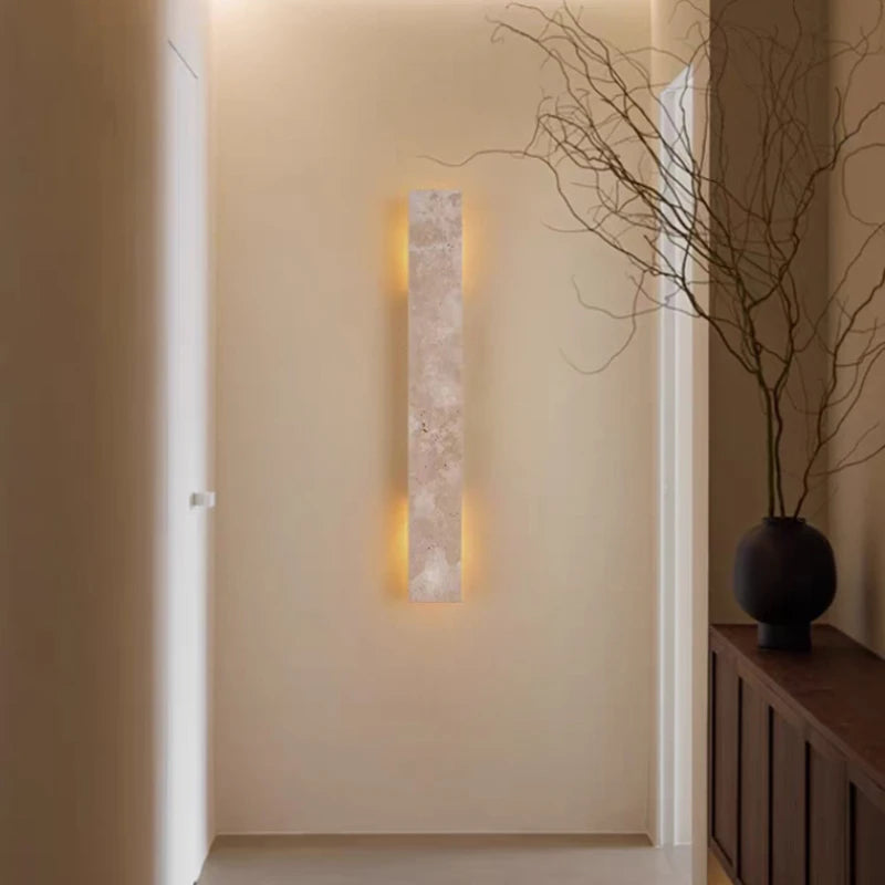Rectangle Natural Marble Wall Lamp G9 Bulb Indoor