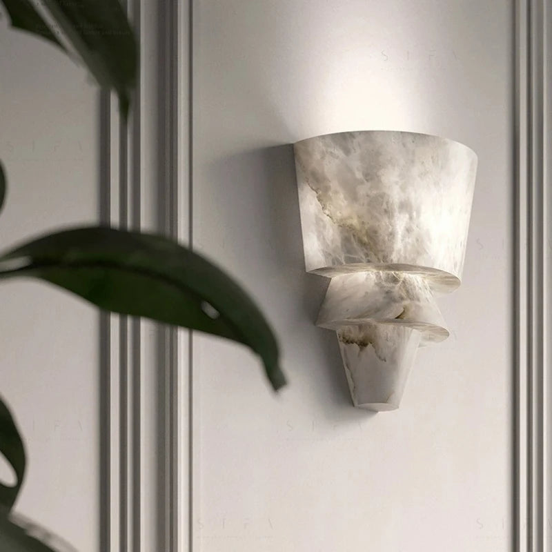 Italian Art Real Marble Wall Light G4 Bulb Home Sconce