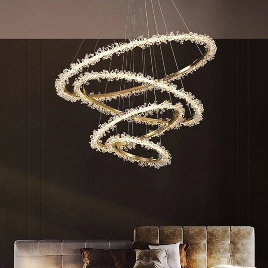 LED Chandelier Living Room Gold Pendant