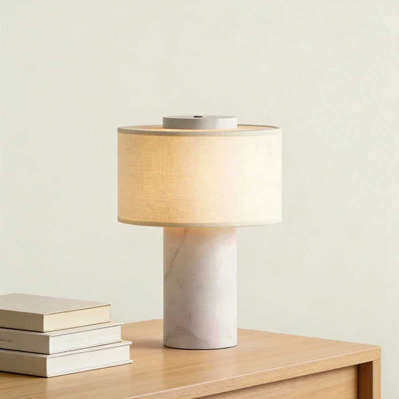 USB Rechargeable Battery Fabric Lampshade LED Desk Light