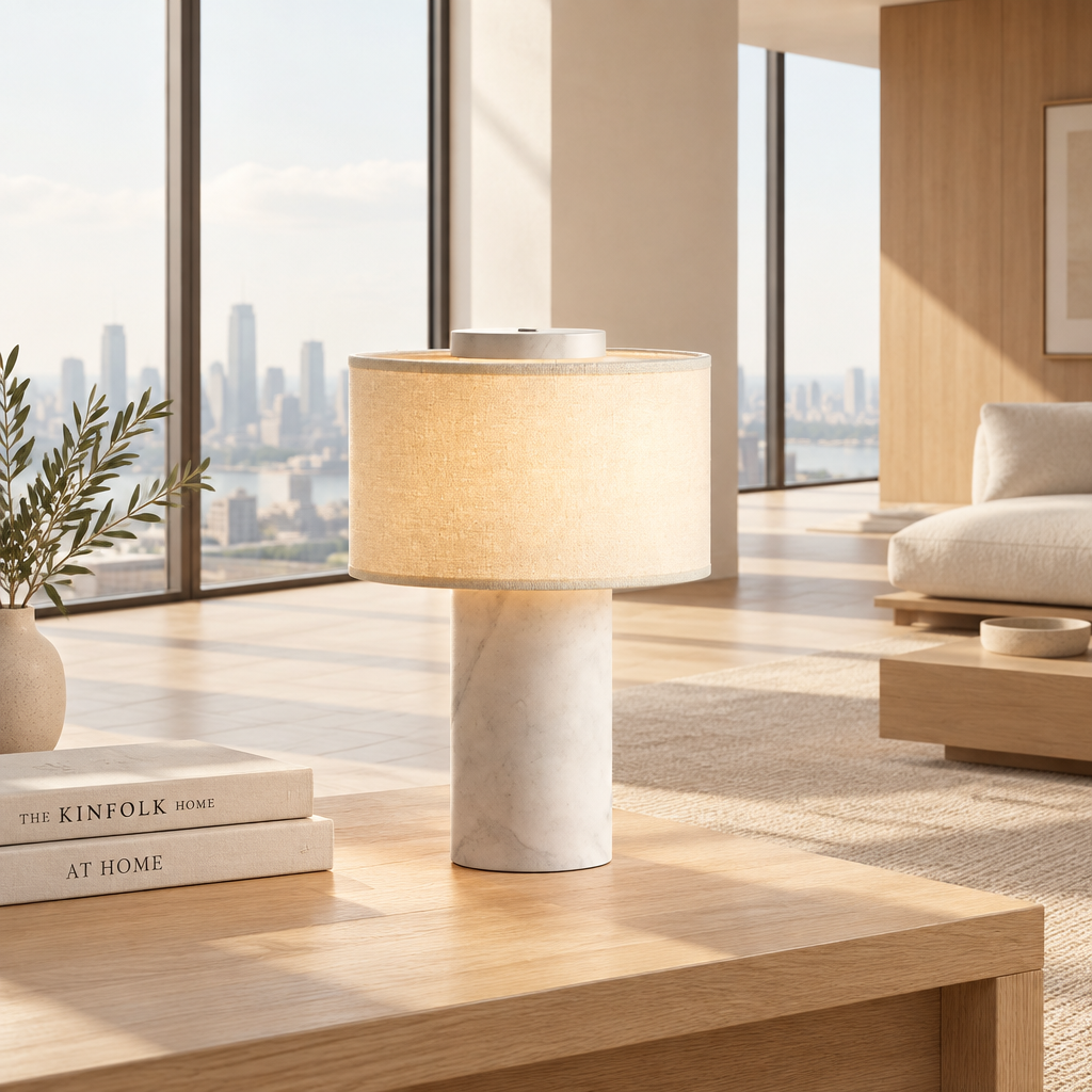 USB Rechargeable Battery Fabric Lampshade LED Desk Light