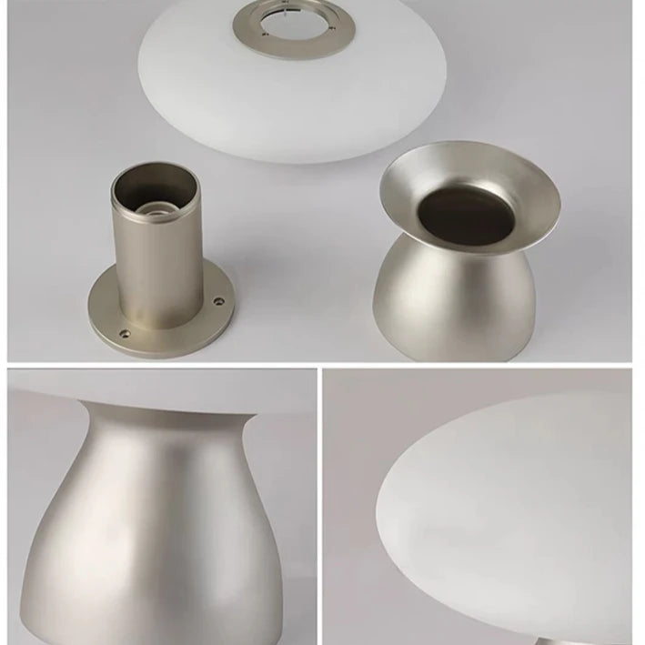 Silver Metal White Glass Ceiling Light G4 Bulb