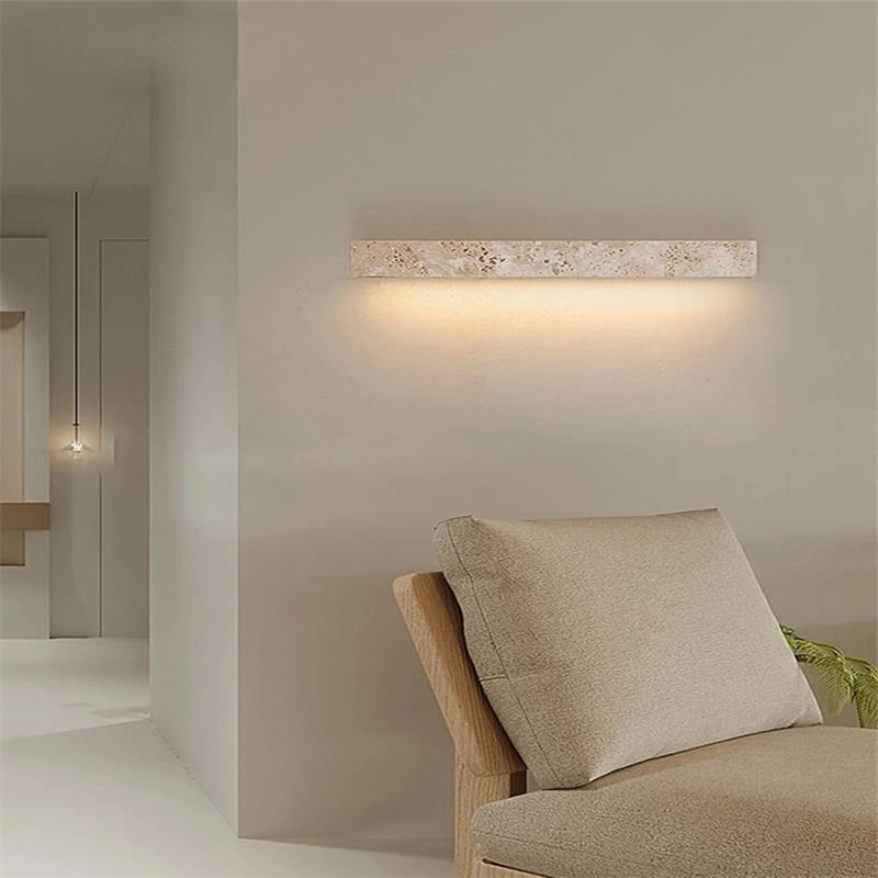 Cuboid Real Stone Wall Lamp House Marble Indoor