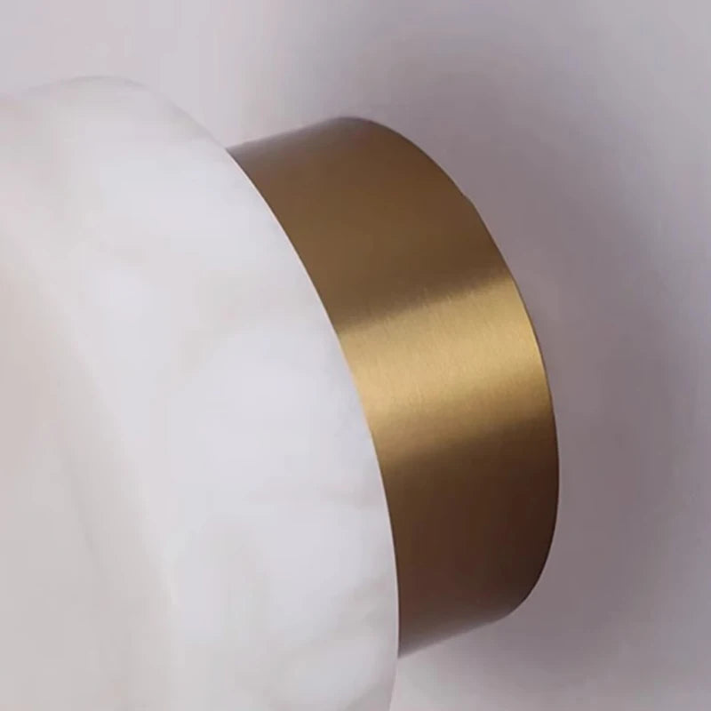 Real Marble LED Wall Lamp Black Gold Copper