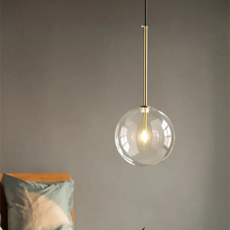 Clear Glass Globe G4 LED Pendant Lights Dining Room Suspend