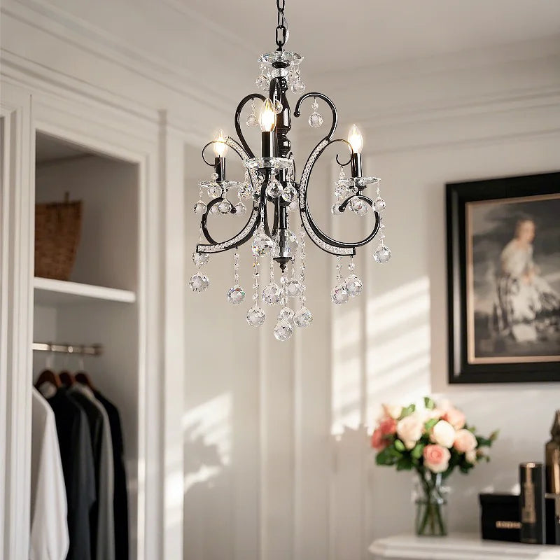 American Black Iron E14 Candle LED Chandelier
