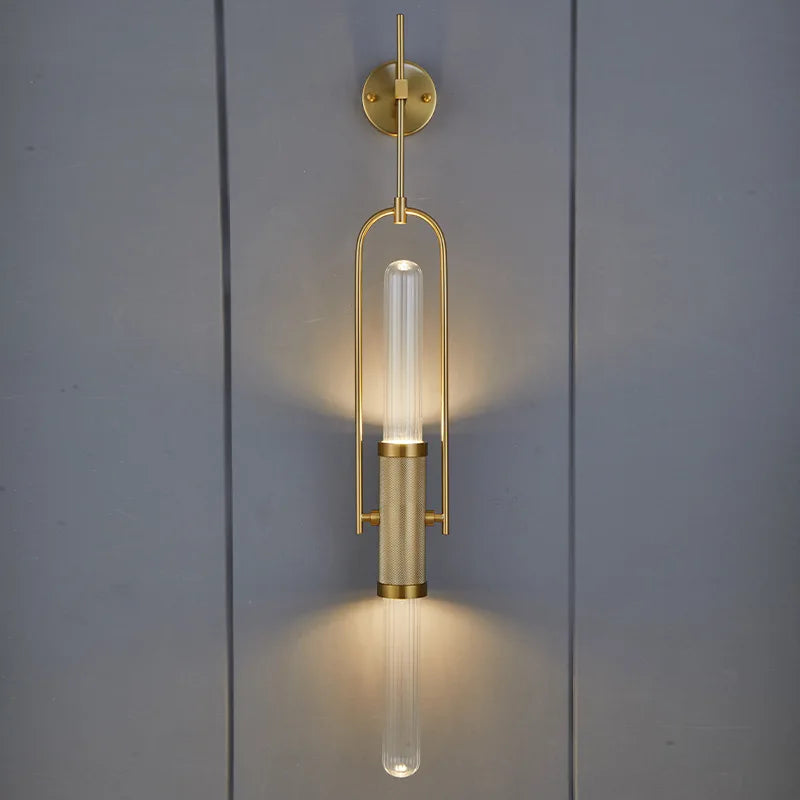 Creative Art Wall Lamp Clear Glass Gold Metal G9 Bulb