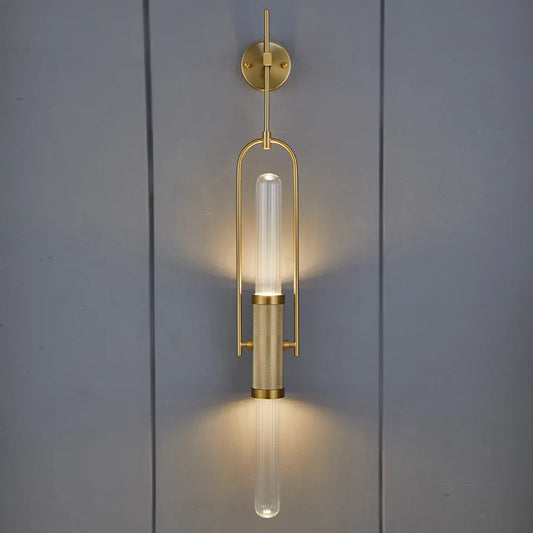 Creative Art Wall Lamp Clear Glass Gold Metal G9 Bulb