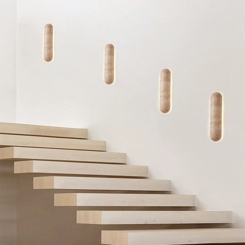 Natural Stone LED Wall Lamp 30 60 90CM Marble Atmosphere