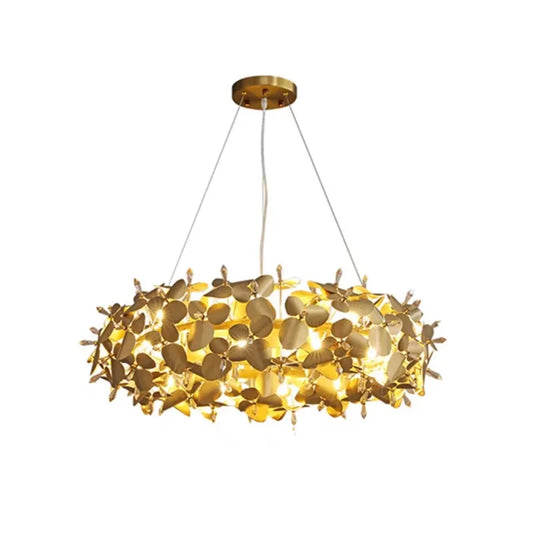 Art Gold Chrome Dimmable LED Hanging Lamps Chandelier