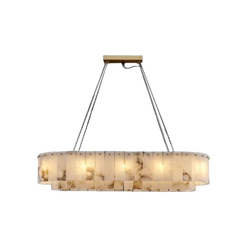 2 Layer Marble Series LED Hanging Lamps Chandelier