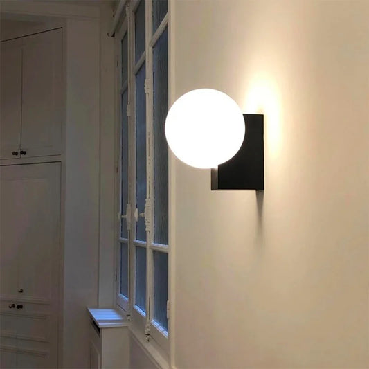 Minimalist Small Wall Sconce Black Chrome White Metal Lights