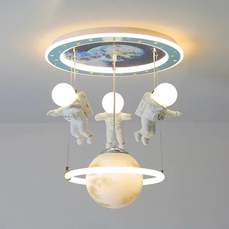 Kids Room Chandelier Creative Astronaut Ceiling