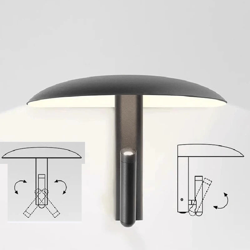 Black Orange Beige Metal Wall Light Switch 3000K Mushroom