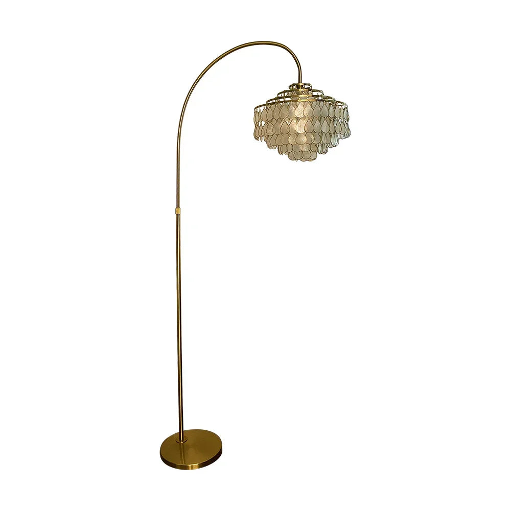 Shell Teardrops Arc Copper Floor Lamp