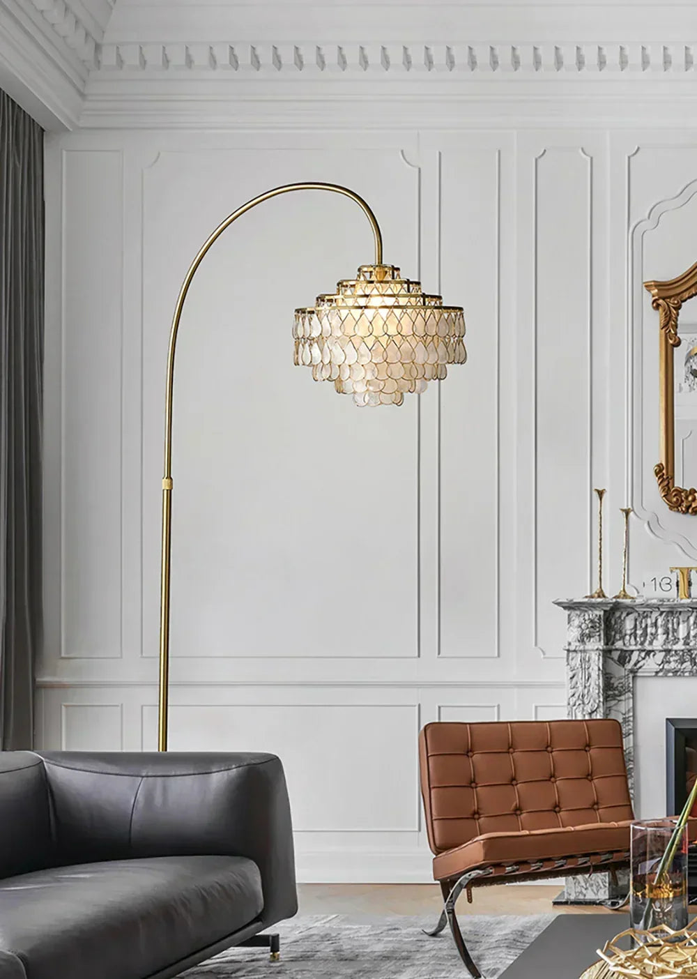 Shell Teardrops Arc Copper Floor Lamp – Copper detail 4