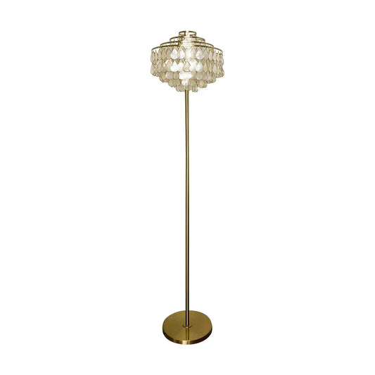 Shell Teardrops Copper Floor Lamp