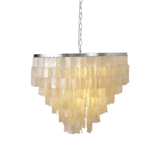 Skye Iron Light Tiered Shell Chandelier