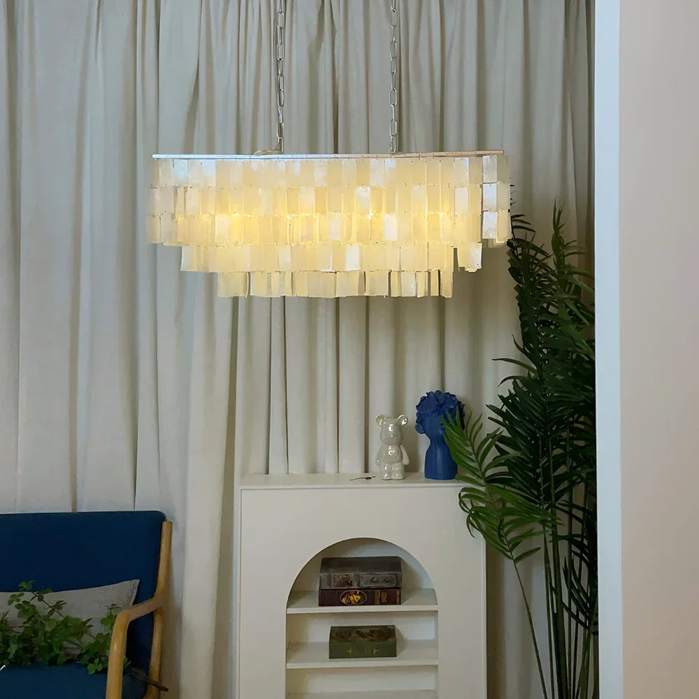 Skye Rectangular Tiered Iron Chandelier – Iron detail 3