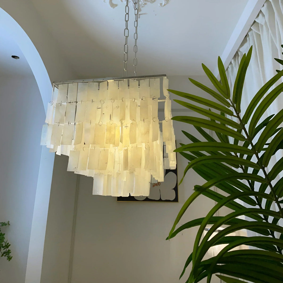 Skye Rectangular Tiered Iron Chandelier – Iron detail 8