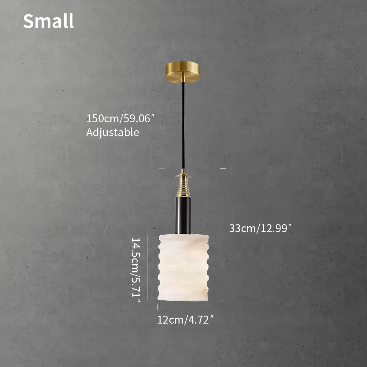Cylindrical Spanish Alabaster Bedside Pendant Light – Alabaster detail 4