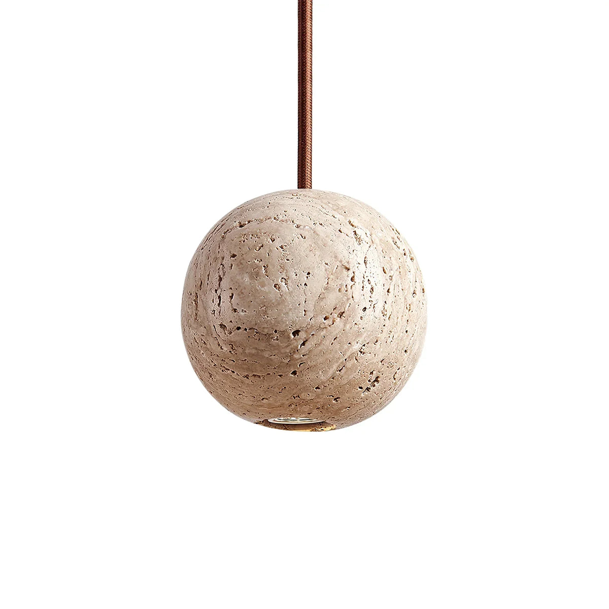 Spherical Cassia Travertine Pendant Light – Travertine detail 14