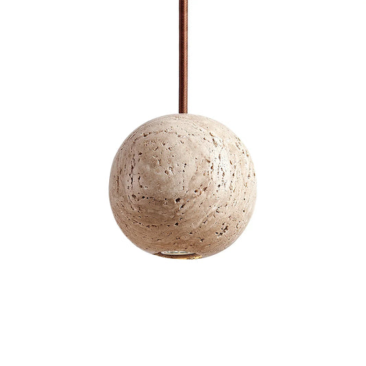 Spherical Cassia Travertine Pendant Light