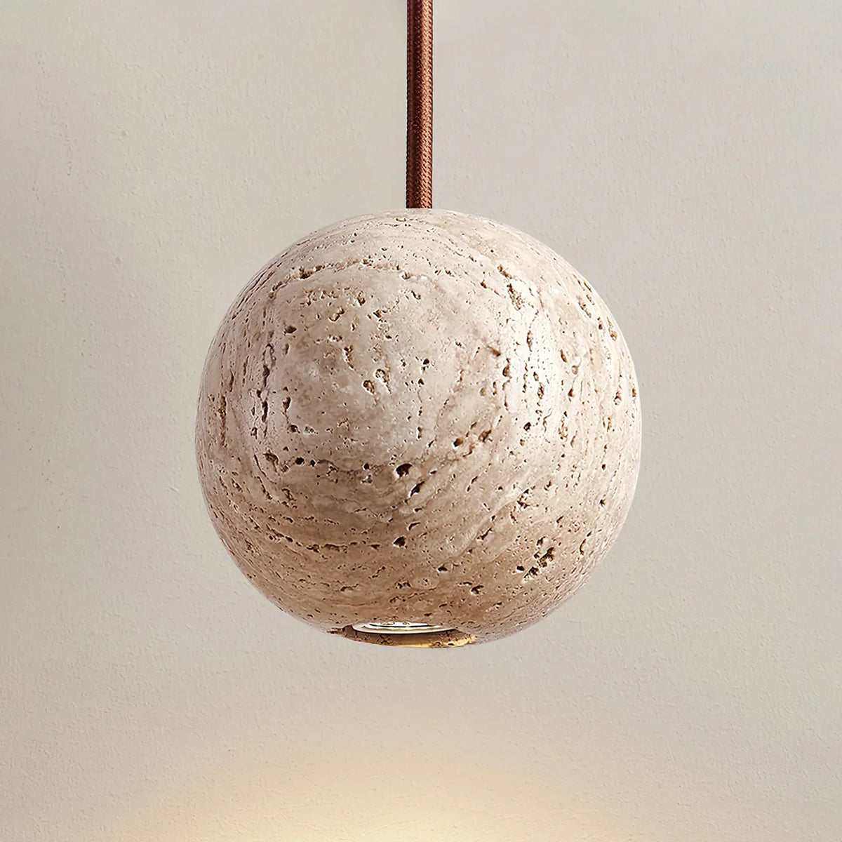 Spherical Cassia Travertine Pendant Light – Travertine detail 8