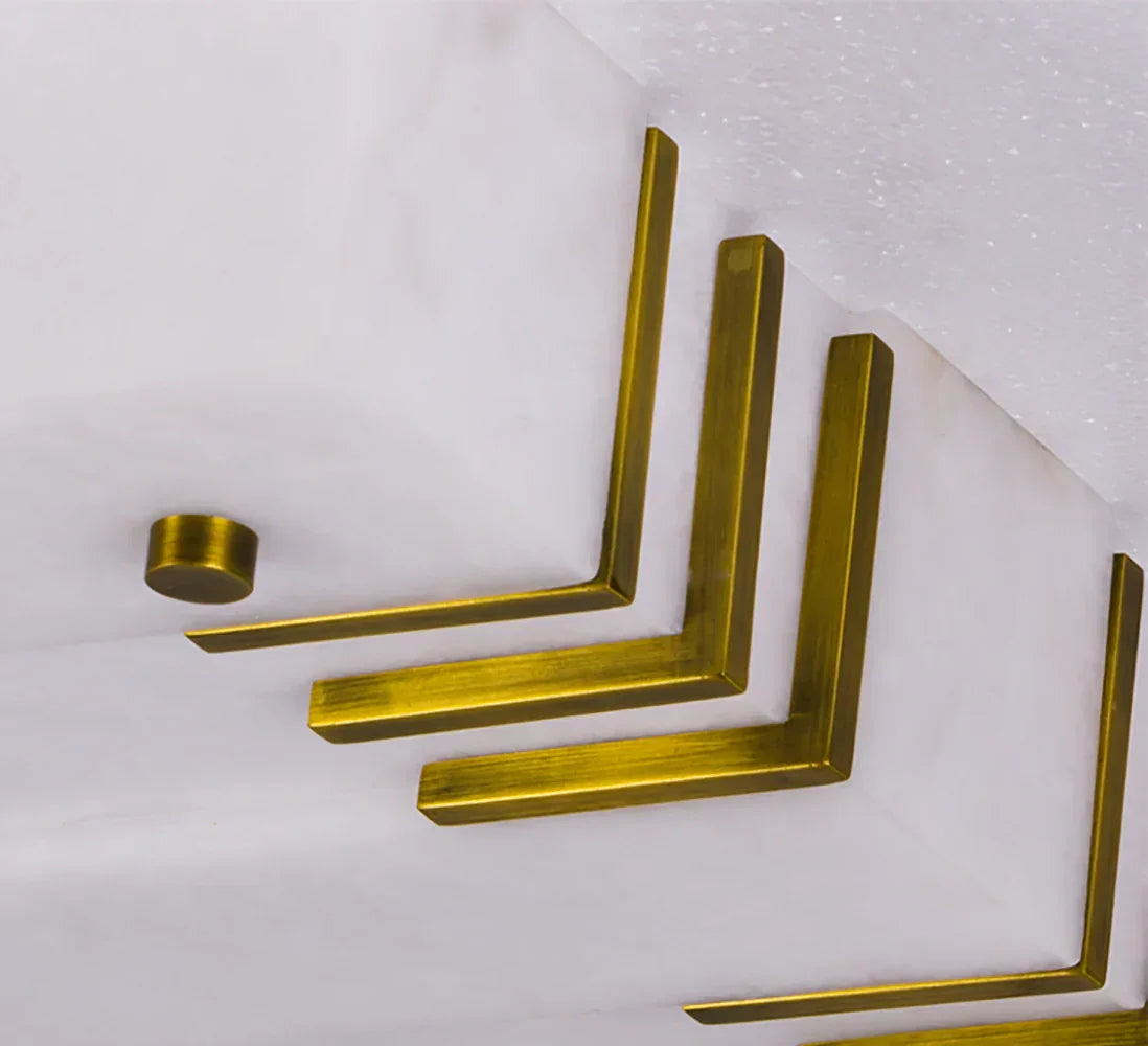 Square Alabaster Gold Ceiling Lamp – Alabaster detail 14