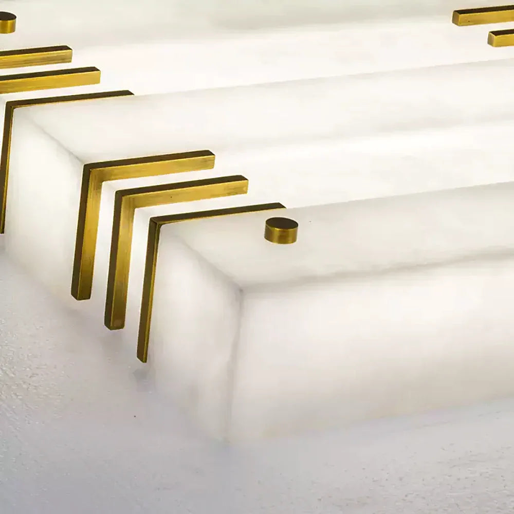 Square Alabaster Gold Ceiling Lamp – Alabaster detail 15