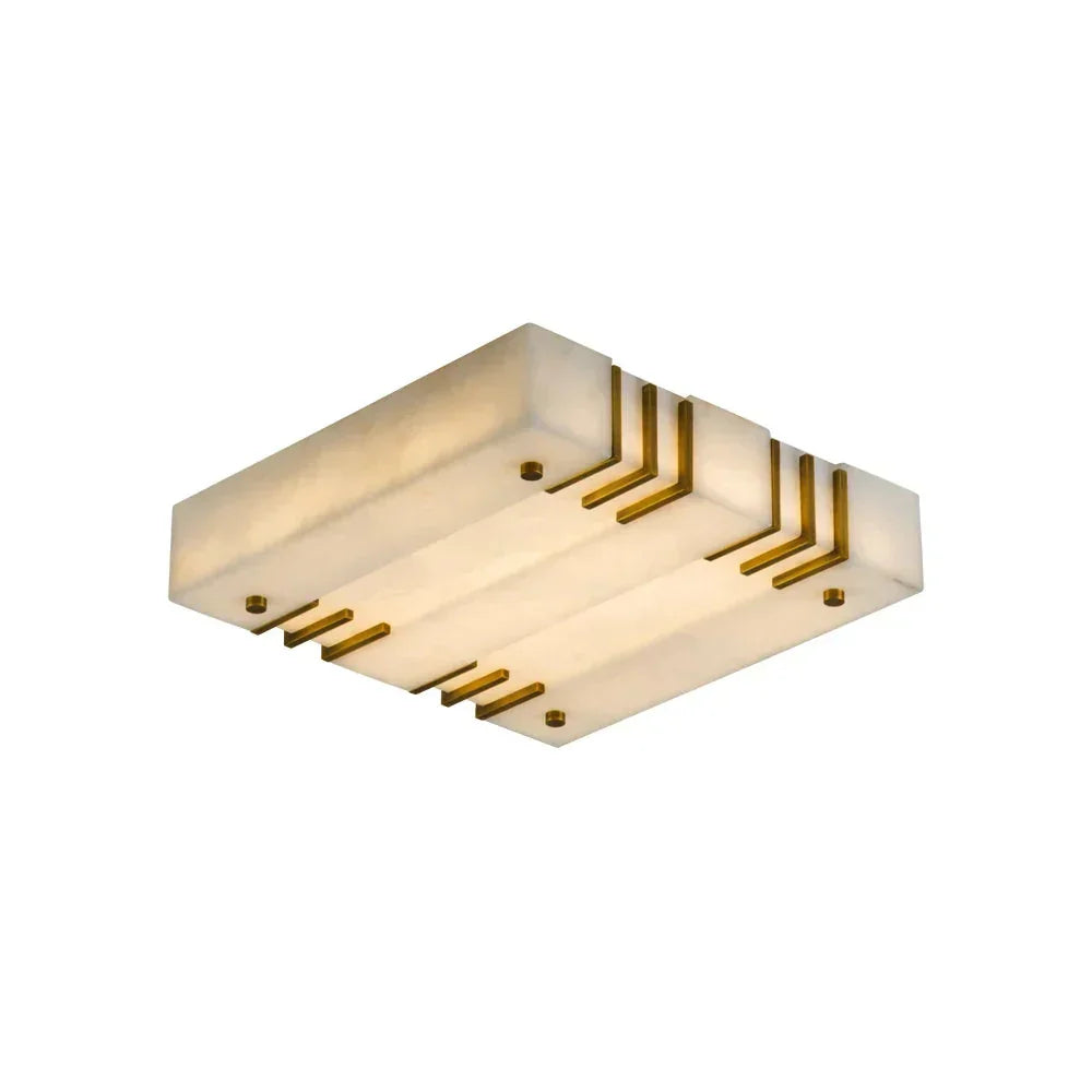 Square Alabaster Gold Ceiling Lamp – Alabaster detail 17