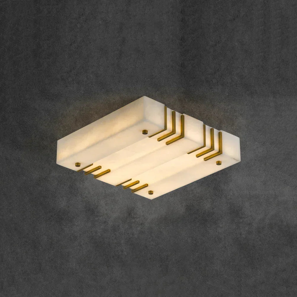 Square Alabaster Gold Ceiling Lamp – Alabaster detail 12