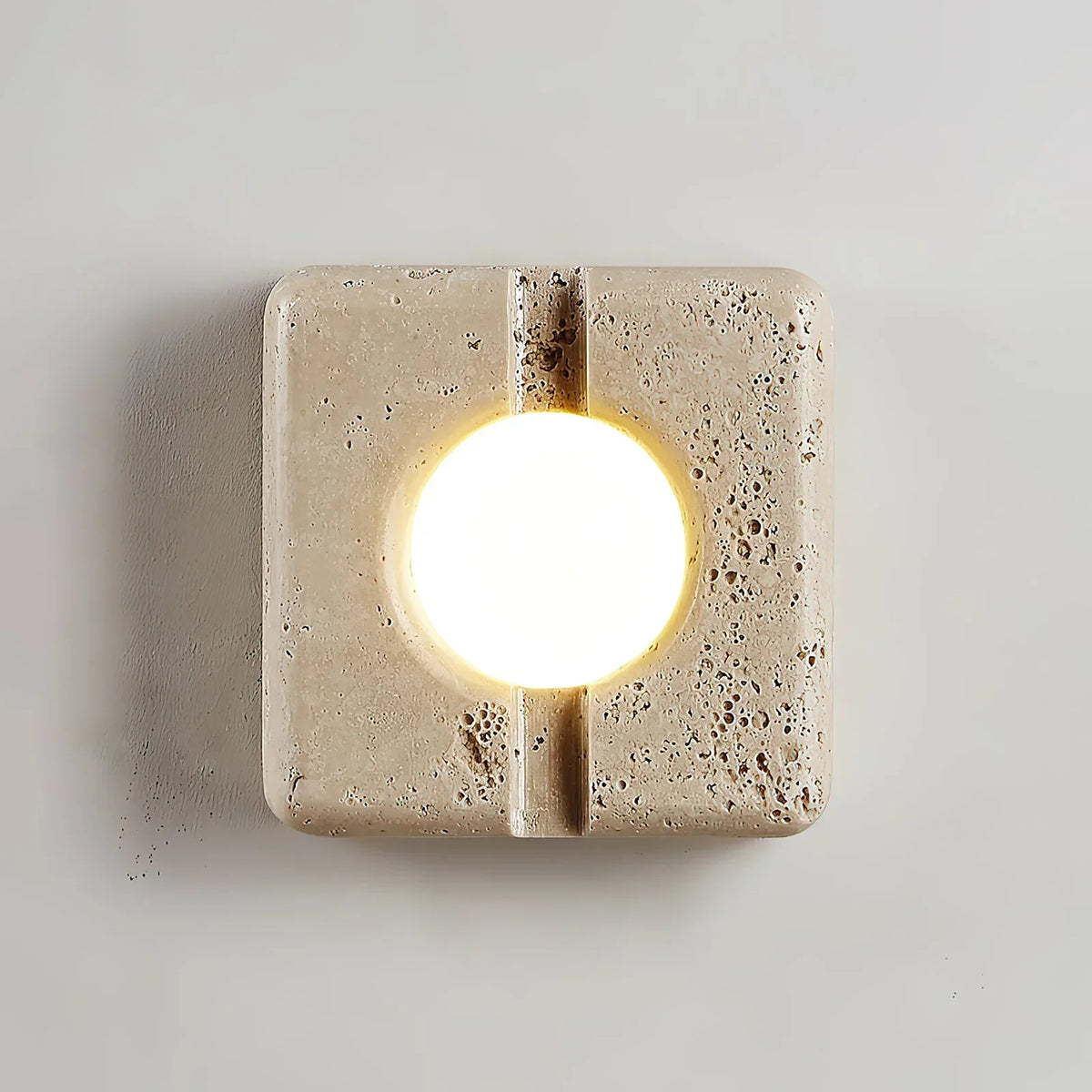 Square Camera Travertine Wall Lamp – Travertine detail 8
