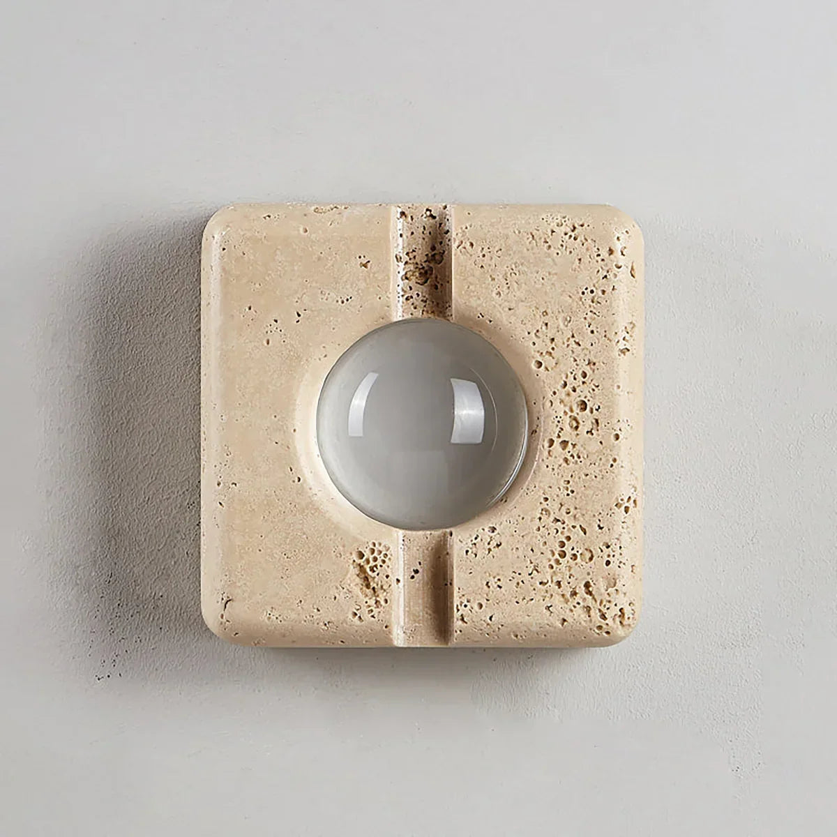 Square Camera Travertine Wall Lamp – Travertine detail 9