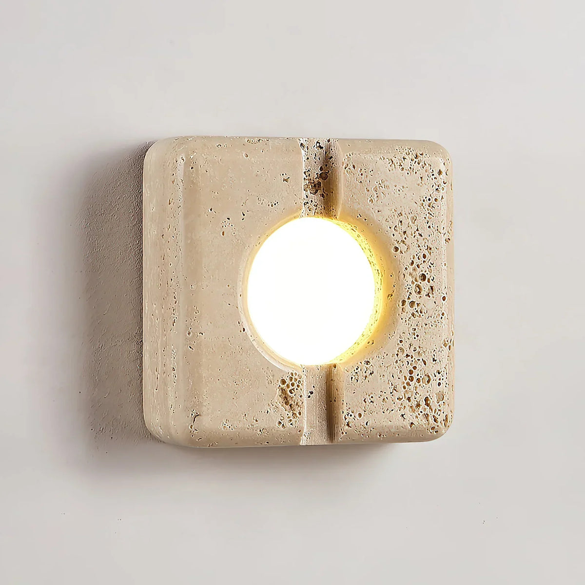 Square Camera Travertine Wall Lamp – Travertine detail 10