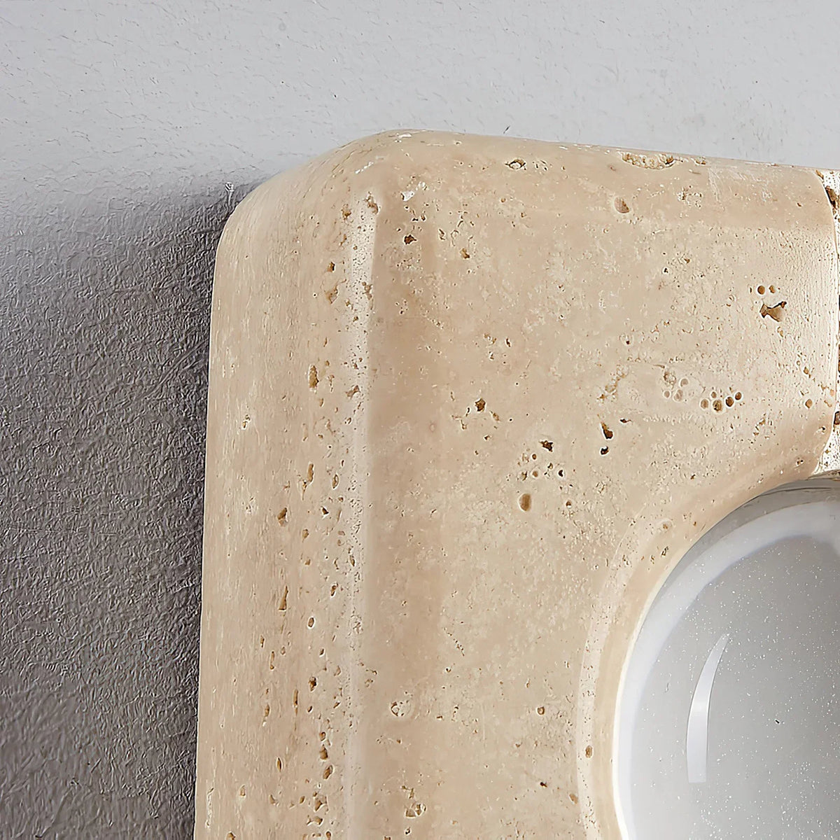 Square Camera Travertine Wall Lamp – Travertine detail 7