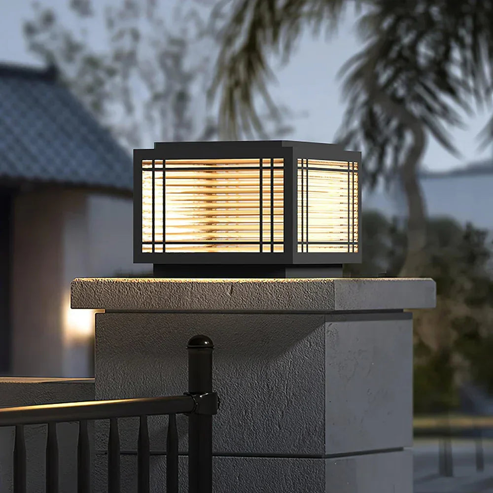 Square Deck Garden Courtyard Outdoor Glass Light – Glass detail 2
